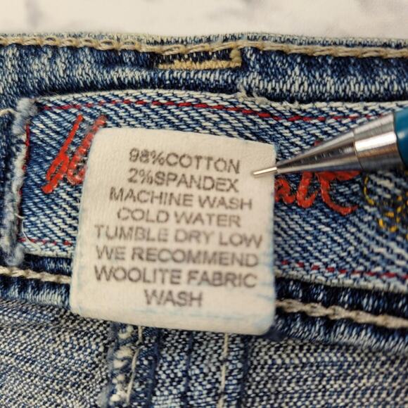 Distressed Denim Skirt by Blue Asphalt size 5 Side Vent - Picture 6 of 6